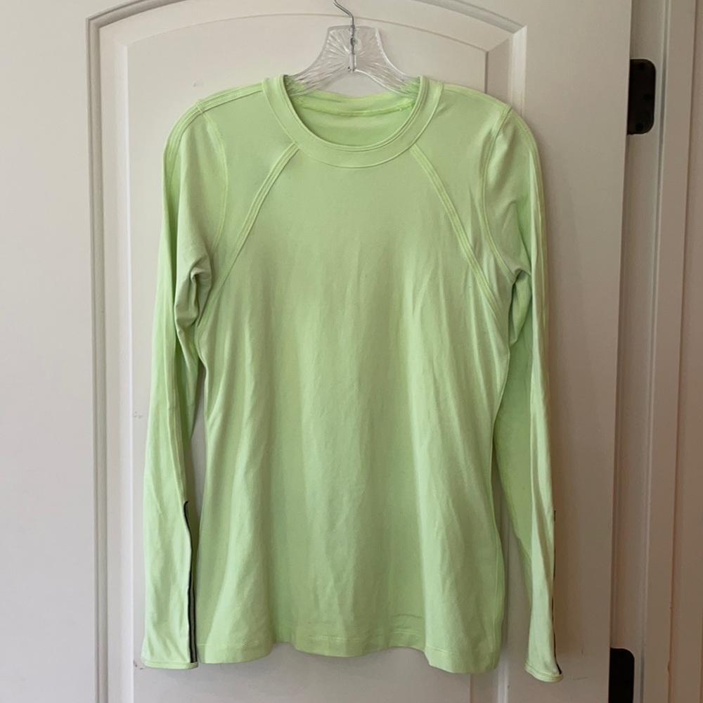 Long sleeve neon yellow/green Lululemon shirt